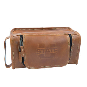 U-State Leather Travel Bag Tolieteries Tan